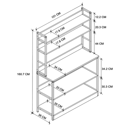 Estante Industrial Loft - MetaloArt