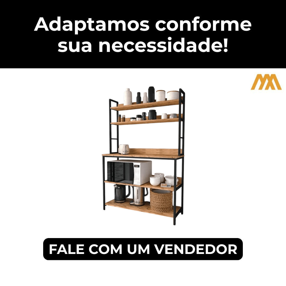 Estante Industrial Sob Medida Loft - MetaloArt