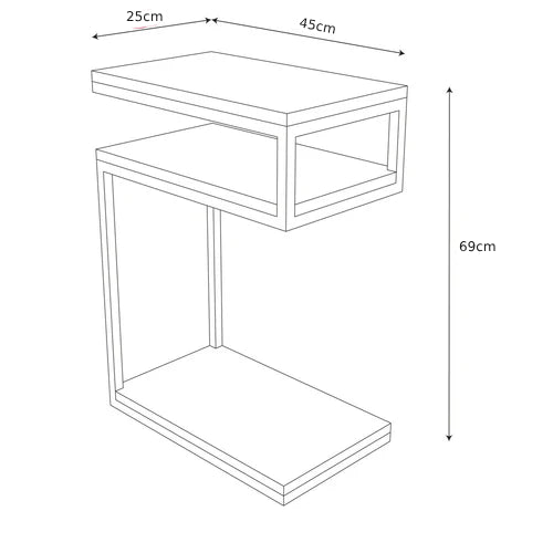 mesa de apoio lateral comercial/residencial em s 69 x 25 x 45 - My Store