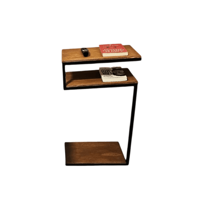 Mesa Lateral Industrial em S para Sala, Quarto e Escritório