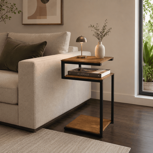 Mesa de apoio lateral industrial em S - MetaloArt