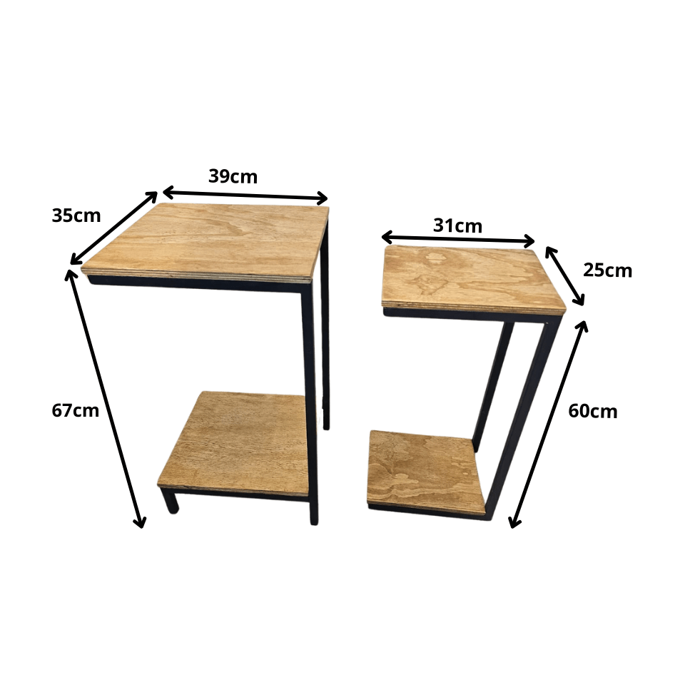 mesa de canto dupla estilo industrial capreze - My Store