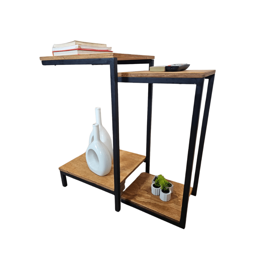mesa de canto dupla estilo industrial capreze - My Store