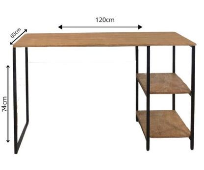 Mesa De Escritório Malbe Com Prateleiras Industrial - MetaloArt