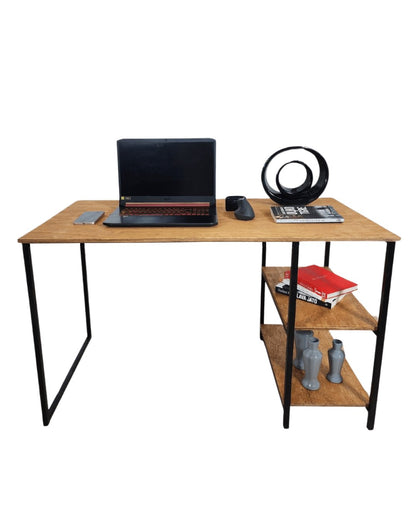 Mesa De Escritório Malbe Com Prateleiras Industrial - MetaloArt