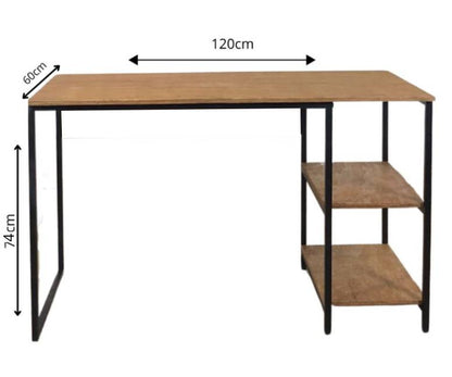 Mesa De Escritório Malbe Com Prateleiras Industrial - MetaloArt