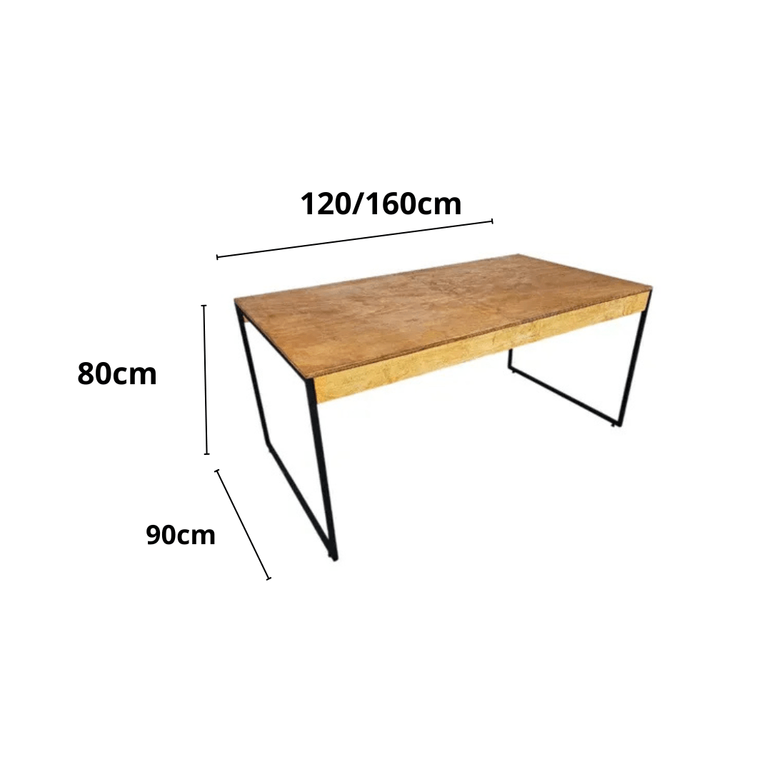 Mesa De Jantar Estilo Industrial Rústica - MetaloArt