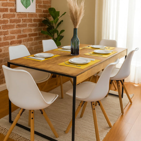 Mesa De Jantar Estilo Industrial Rústica - MetaloArt