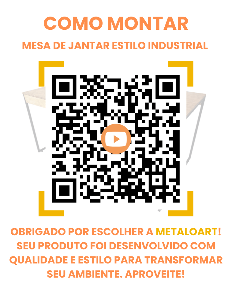 Mesa De Jantar Estilo Industrial Rústica - MetaloArt