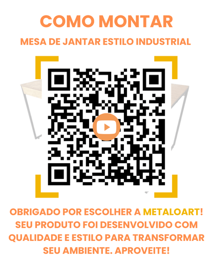 Mesa De Jantar Estilo Industrial Rústica - MetaloArt