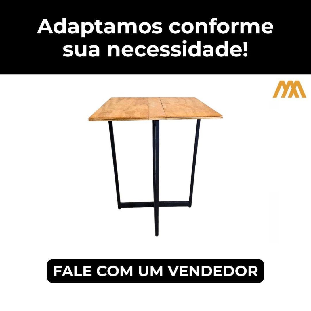 Mesa Dobravel Estilo Industrial Raar - MetaloArt