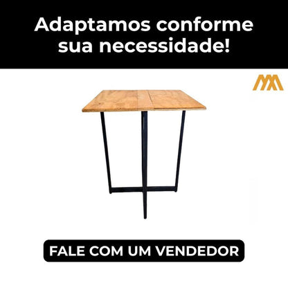 Mesa Dobravel Estilo Industrial Raar - MetaloArt