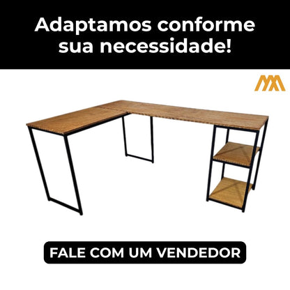 Mesa Em L industrial Resistente a Agua - MetaloArt