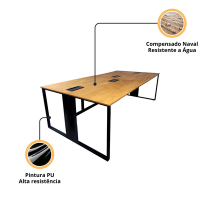 Mesa Escritório Estilo Industrial Heavy - MetaloArt