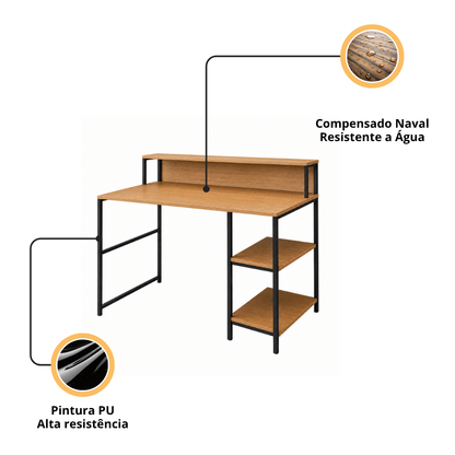 Mesa Escrivaninha Industrial Arturo Exclusive - MetaloArt