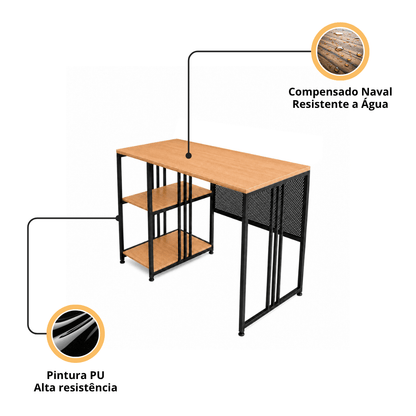 Mesa Escrivaninha Industrial Iron - MetaloArt