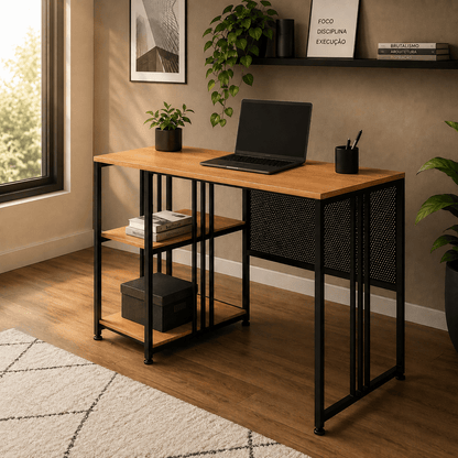 Mesa Escrivaninha Industrial Iron - MetaloArt