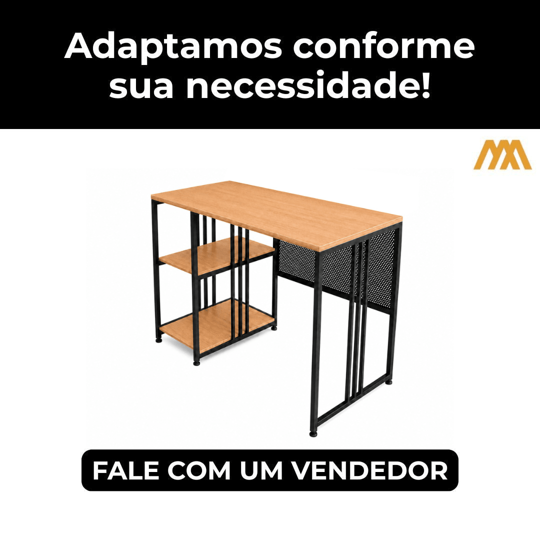 Mesa Escrivaninha Industrial Iron - MetaloArt