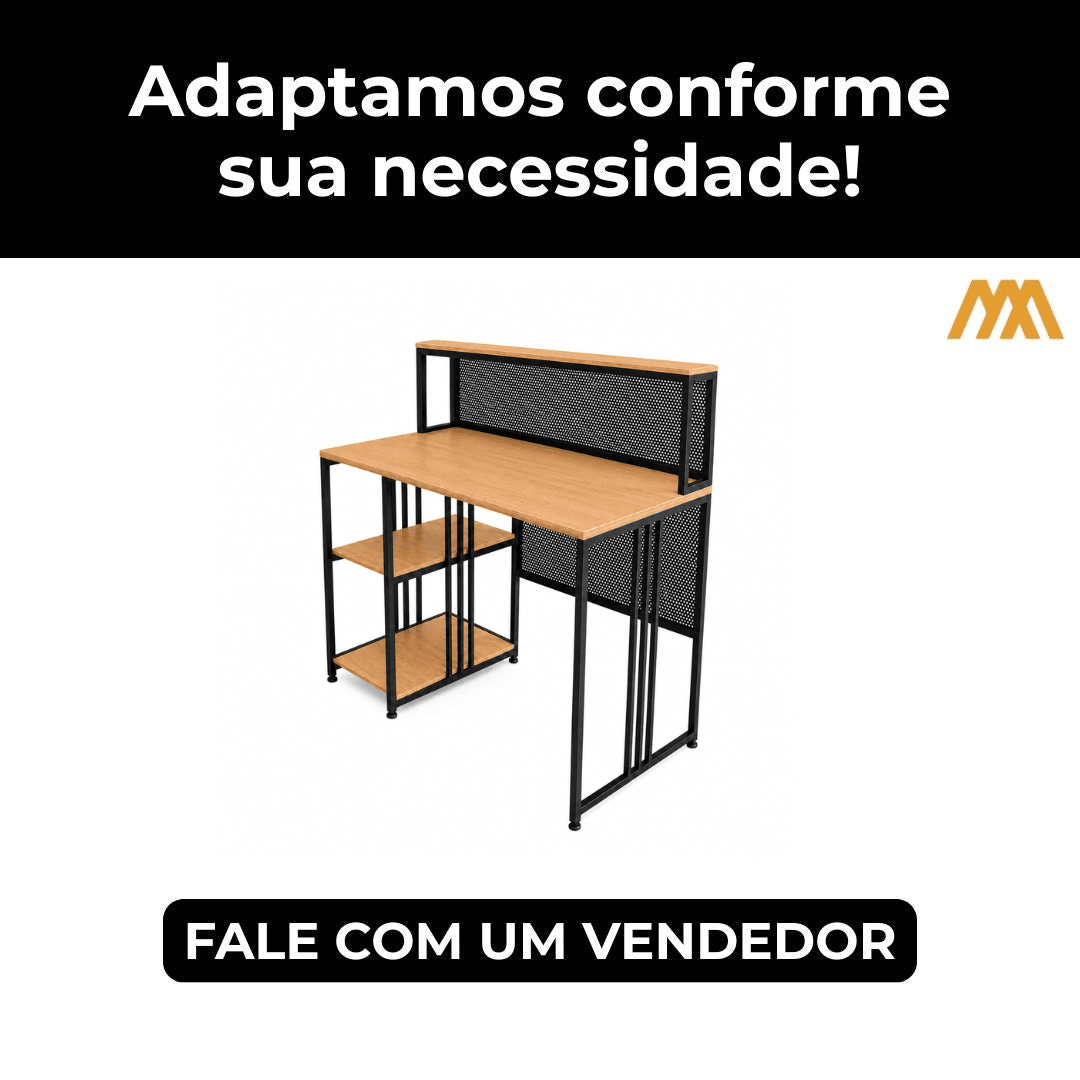 Mesa Escrivaninha Industrial Sora - MetaloArt