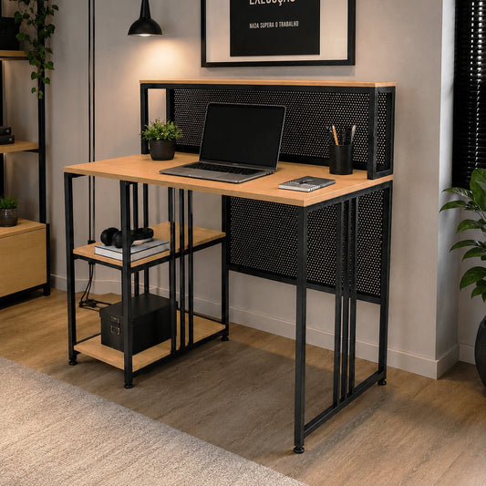 Mesa Escrivaninha Industrial Sora - MetaloArt