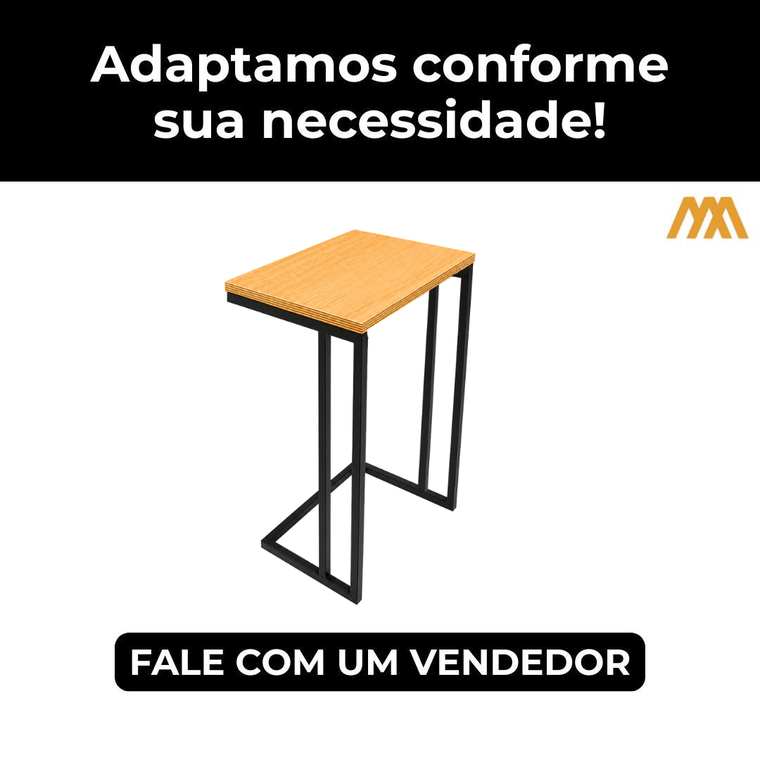 Mesa Lateral de Sofá e Cama Industrial Side - MetaloArt