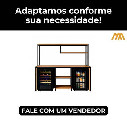 Móvel Adega Cervejeira Industrial Premier - MetaloArt