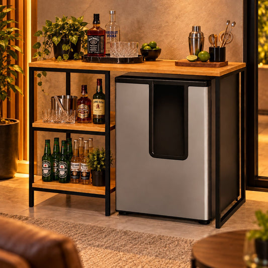 Móvel Estilo Industrial Para Frigobar Adega Cervejeira - MetaloArt