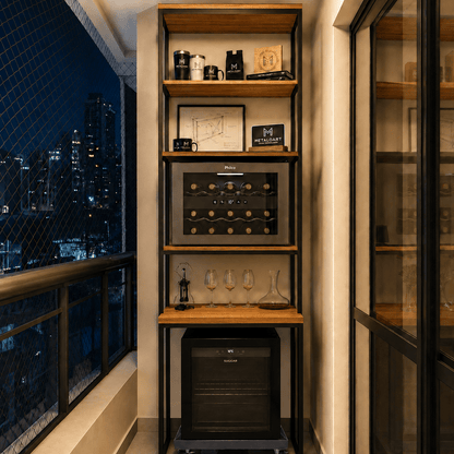 Móvel Industrial para Frigobar e Cervejeira Bordeaux - MetaloArt