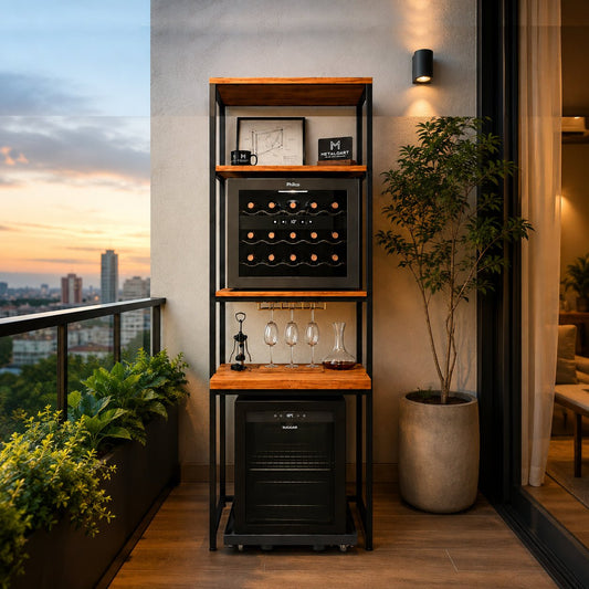 Móvel Industrial para Frigobar e Cervejeira Bordeaux - MetaloArt