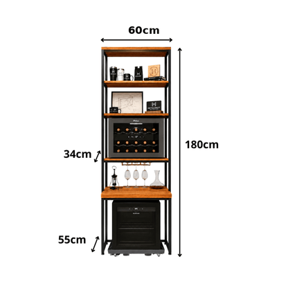 Móvel Industrial para Frigobar e Cervejeira Bordeaux - MetaloArt
