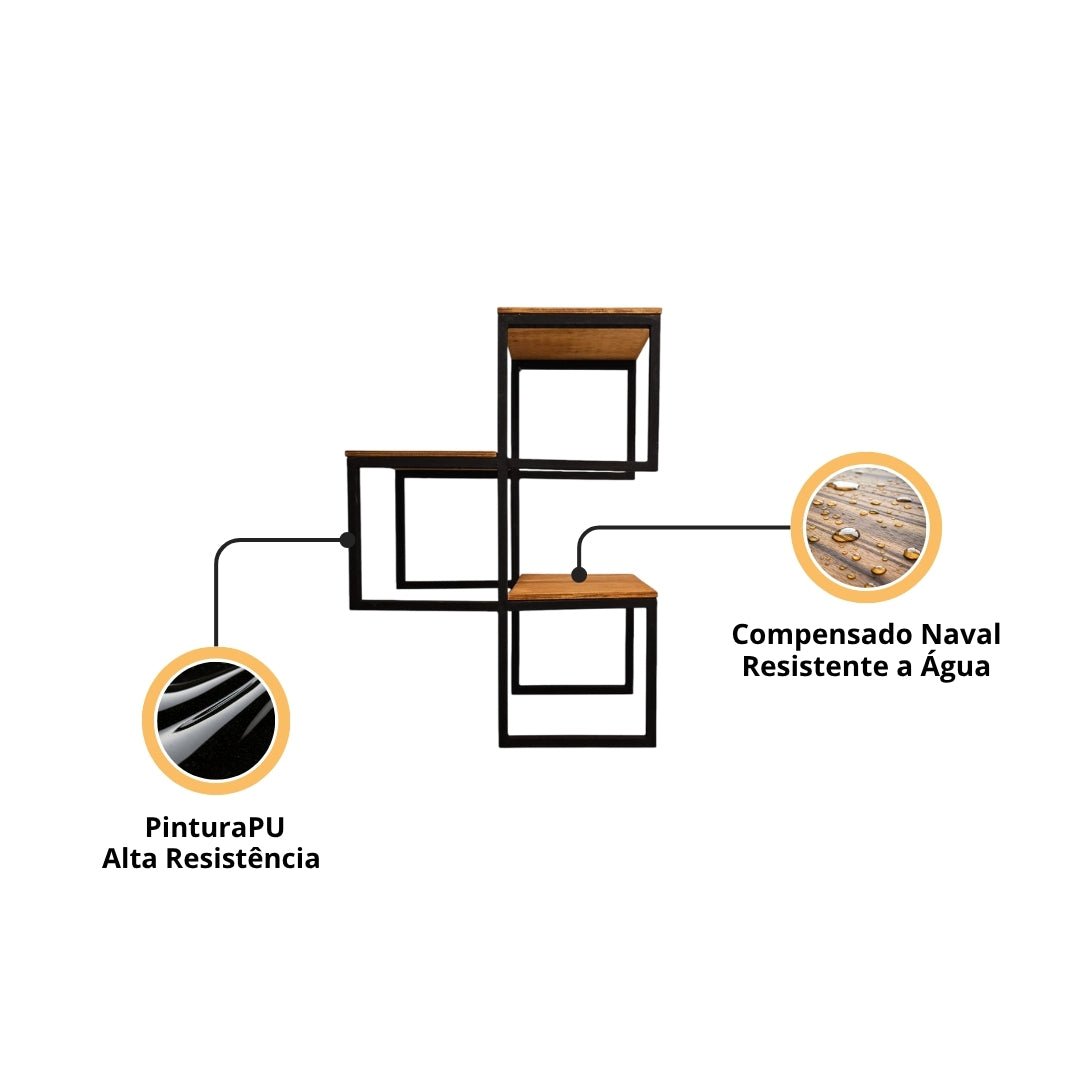 Nicho Industrial decorativo Steel - MetaloArt