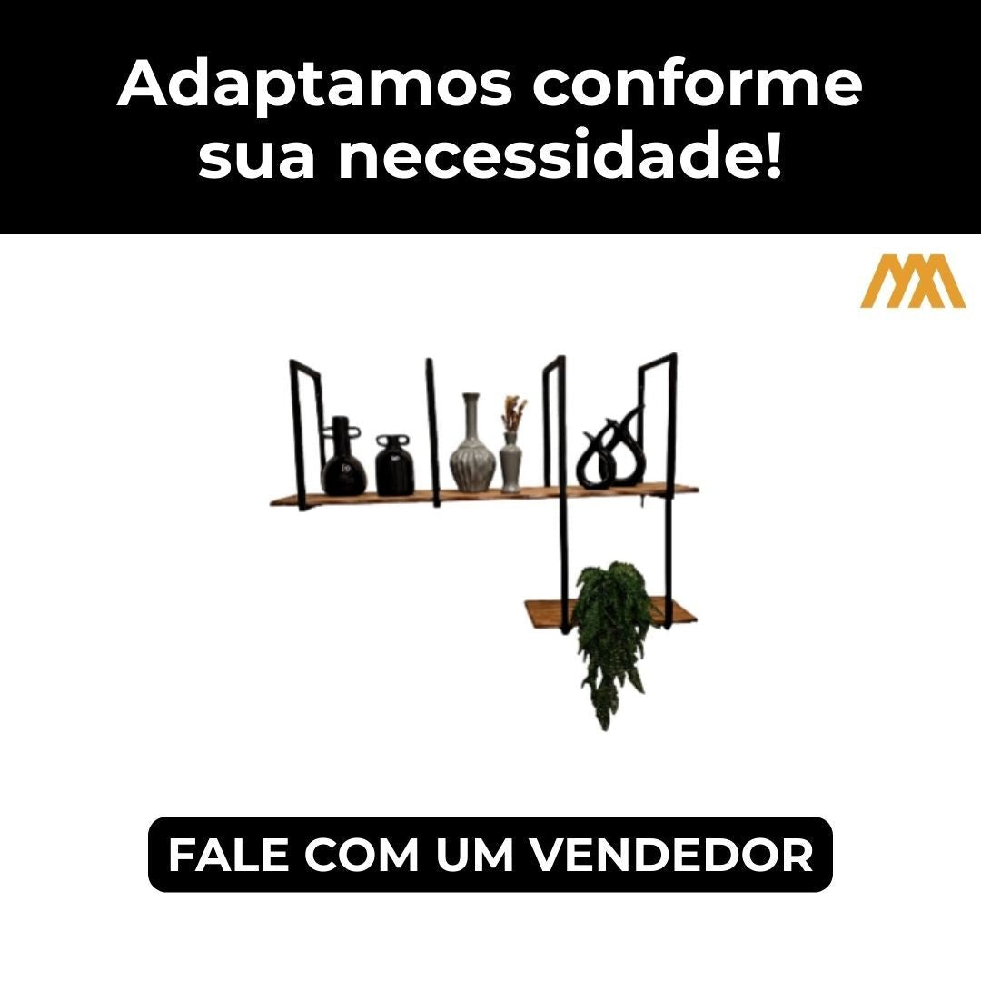 Prateleira comercial/residencial Mess parede ou suspensa - MetaloArt