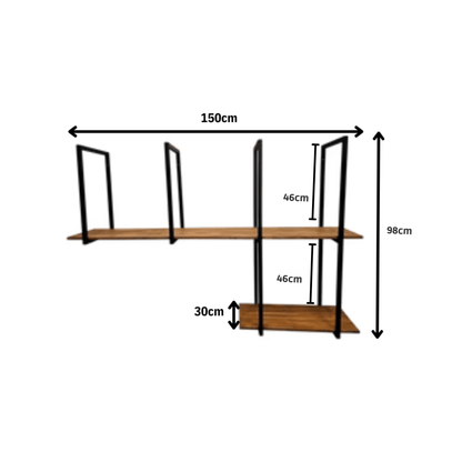 prateleira comercial/residencial mess parede ou suspensa - MetaloArt