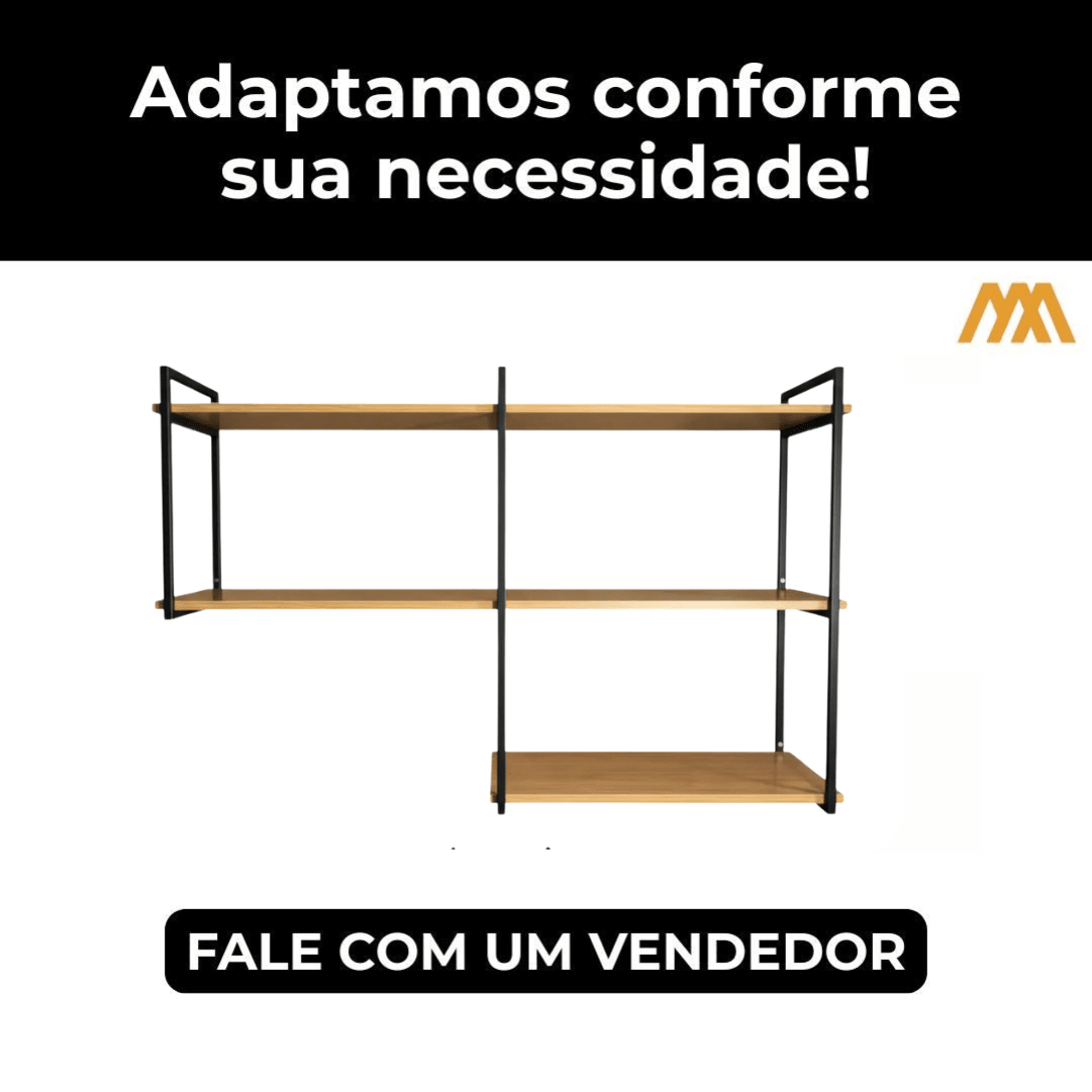Prateleira Industrial de Parede Aurora - MetaloArt