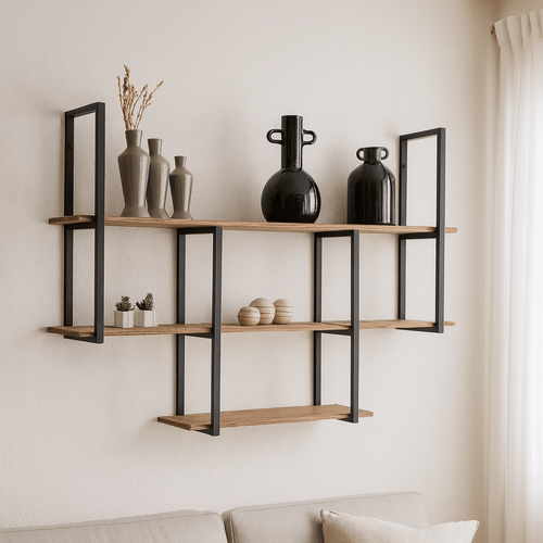 Prateleira industrial parede Barr 02 - MetaloArt