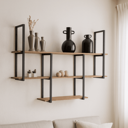 Prateleira industrial parede Barr 02 - MetaloArt