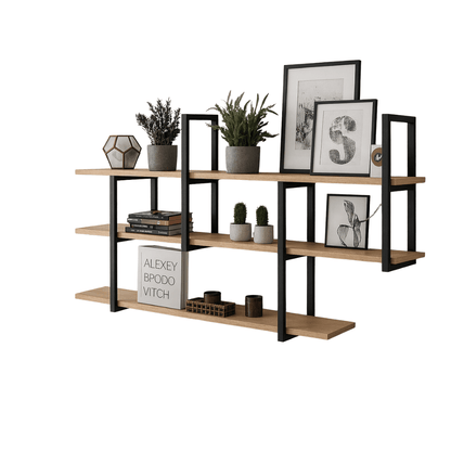 Prateleira industrial parede Barr 120 x 88 x 20 - MetaloArt