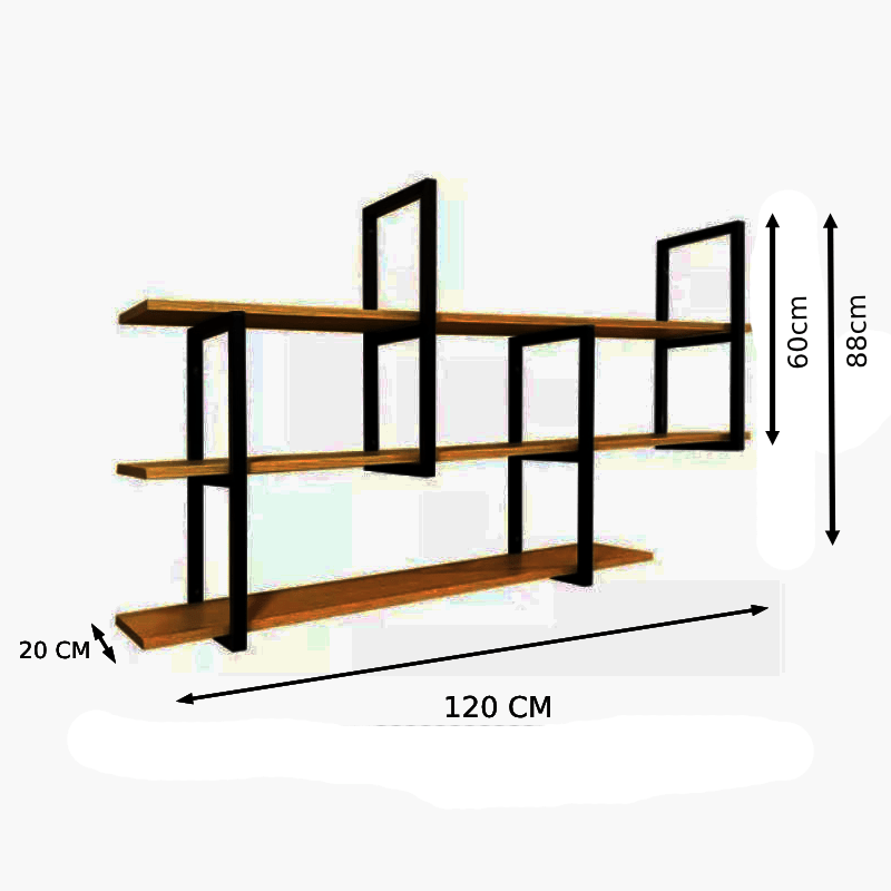 prateleira industrial parede barr 120 x 88 x 20 - My Store