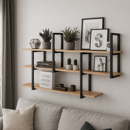 Prateleira industrial parede Barr 120 x 88 x 20 - MetaloArt