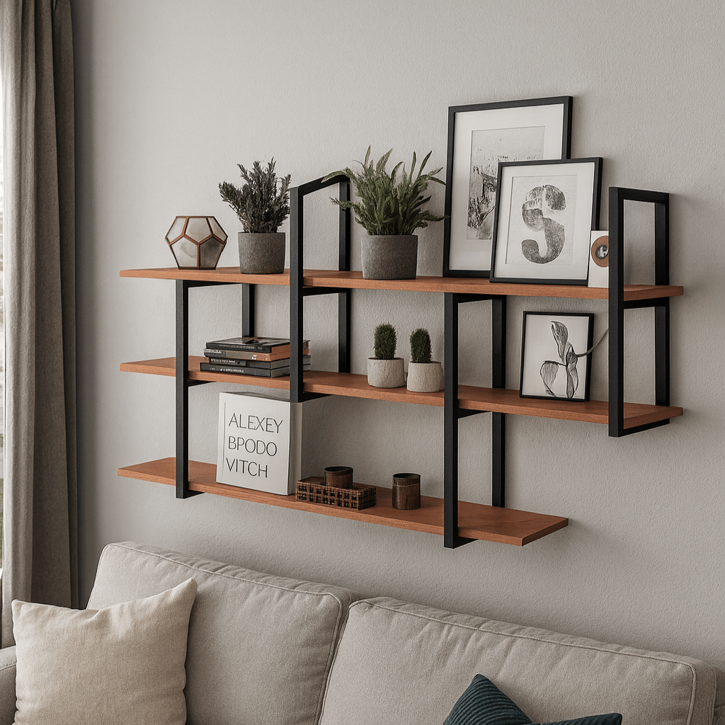 Prateleira industrial parede barr 120 x 88 x 25 - MetaloArt