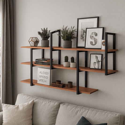 Prateleira industrial parede barr 120 x 88 x 25 - MetaloArt