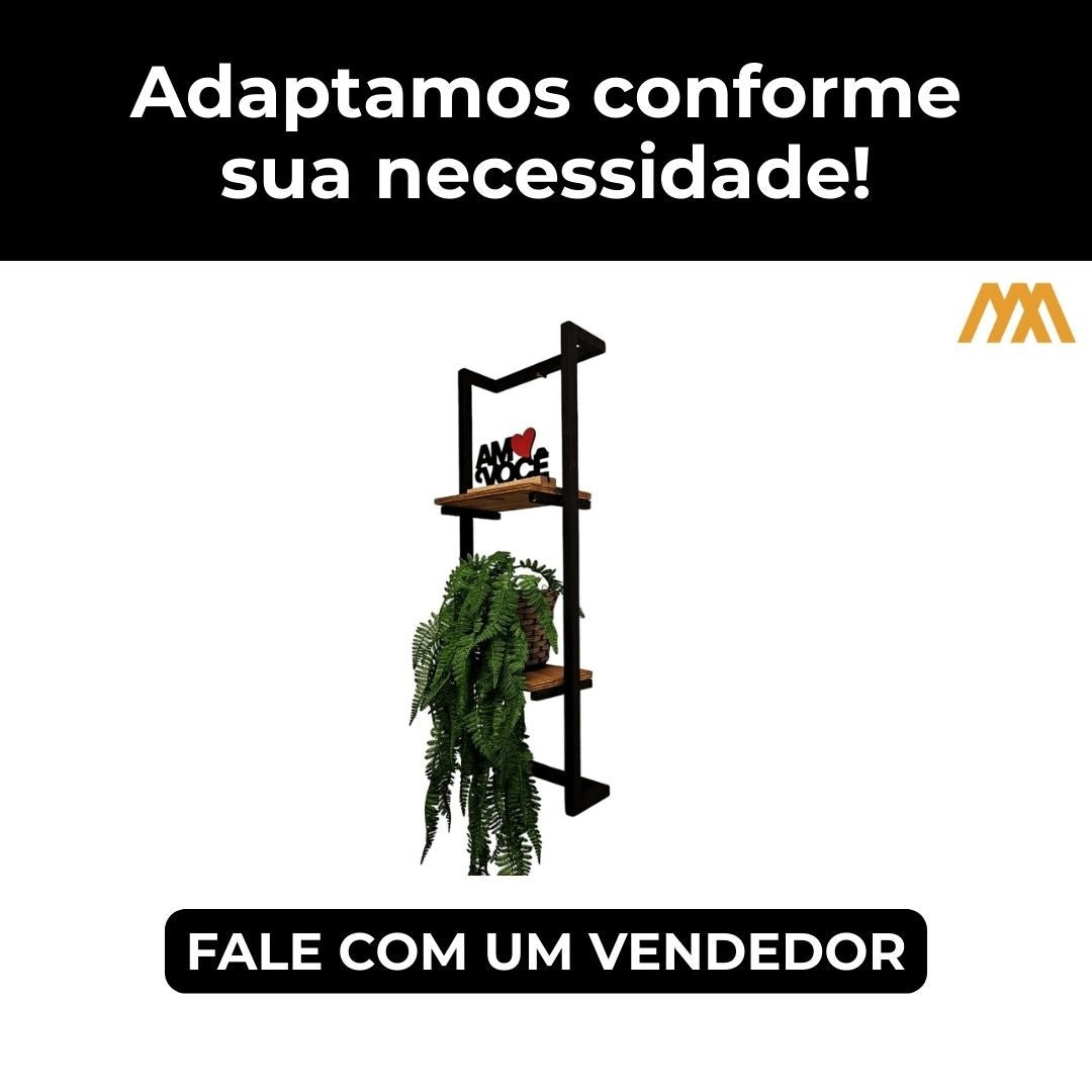 Prateleira industrial parede Sote - MetaloArt