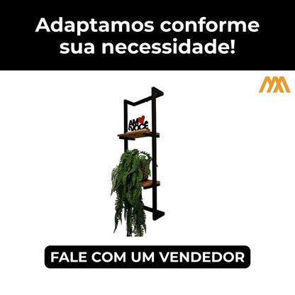 Prateleira industrial parede Sote - MetaloArt