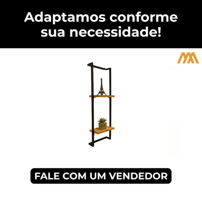 Prateleira industrial parede Sote - MetaloArt