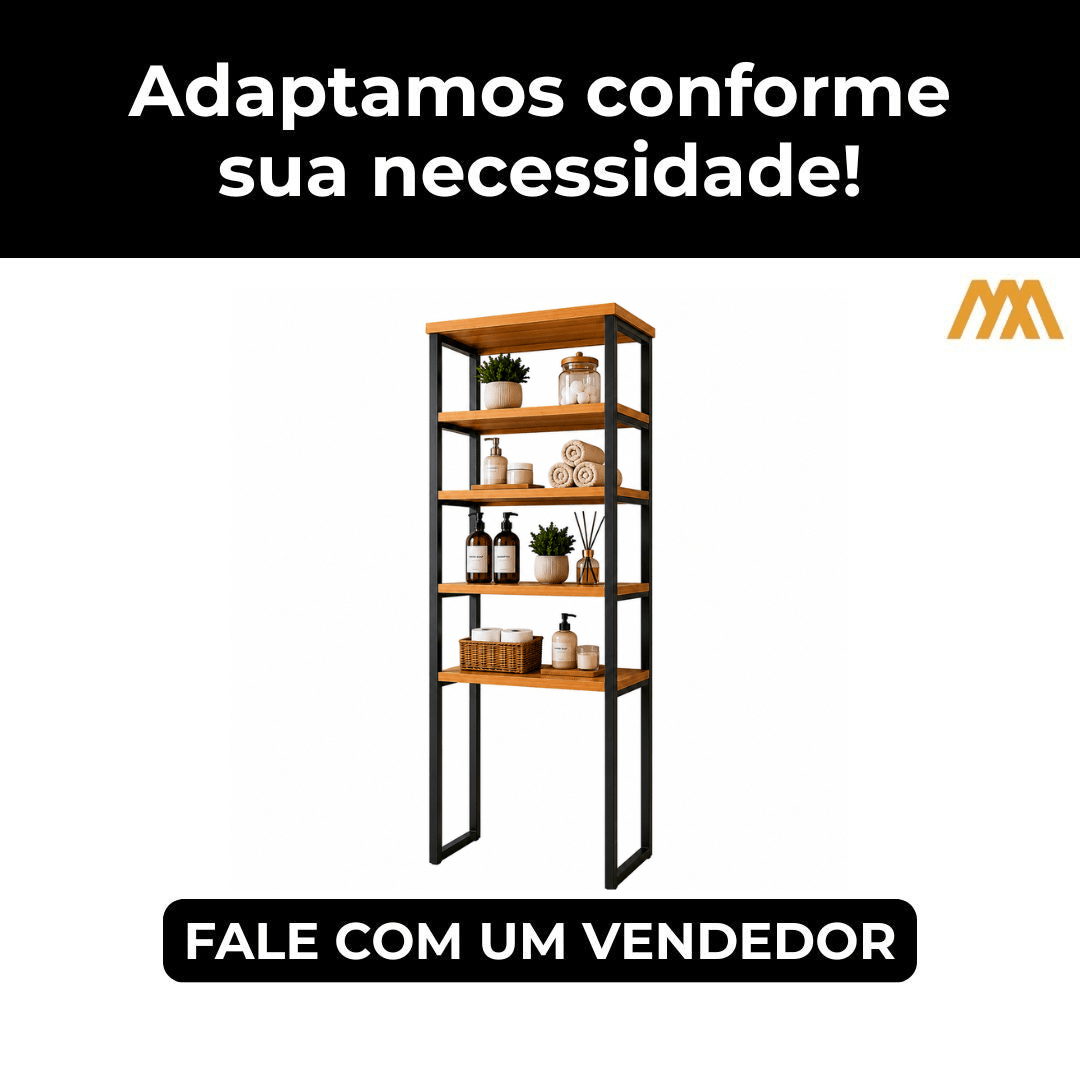 Adaptamos a Prateleira Organizador Banheiro Industrial Cairo - MetaloArt