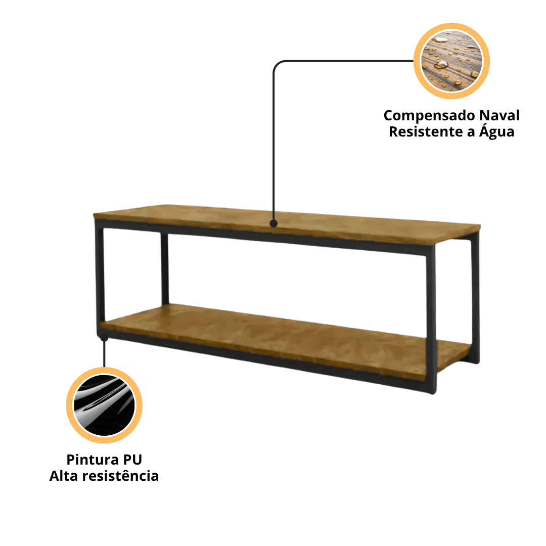 Rack Estilo Industrial Veneza - MetaloArt